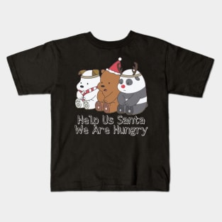 Santa Clause Cute Bear Hungry Kids T-Shirt